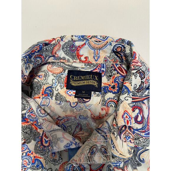 Cremieux Premium Denim men’s button up paisley shirt size medium - Picture 3 of 9